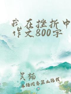 我在挫折中成长作文800字