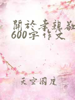 关于孝亲敬老的600字作文