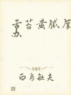 舌苔黄腻厚怎样办