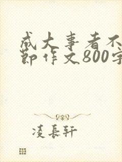 成大事者不拘小节作文800字议论文