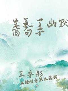 生气了幽默高情商句子