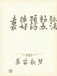 去掉颈动脉斑块最好的办法