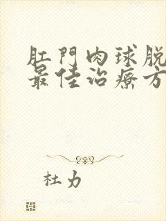 肛门肉球脱出的最佳治疗方法