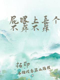 屁眼上长个疙瘩不疼不痒