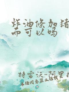 炸油条加猪油和面可以吗