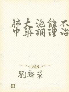 肺大泡能不能吃中药调理治好