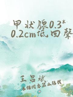 甲状腺0.3*0.2cm低回声结节