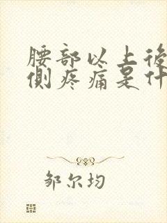 腰部以上后背两侧疼痛是什么原因