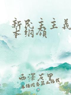 新民主主义的基本纲领