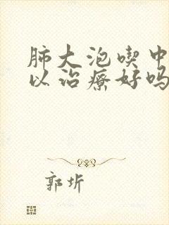 肺大泡吃中药可以治疗好吗