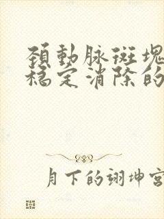 颈动脉斑块怎样稳定消除的最快呢