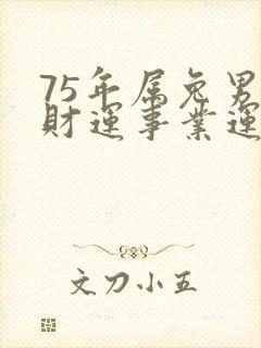 75年属兔男的财运事业运状况