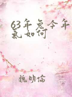 63年兔今年运气如何