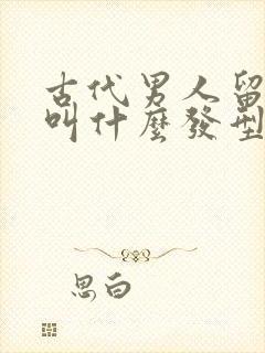 古代男人留长发叫什么发型