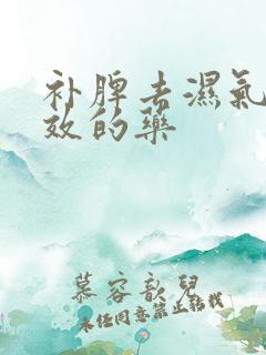 补脾去湿气最有效的药