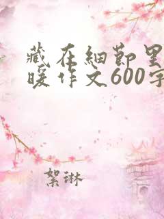 藏在细节里的温暖作文600字初中
