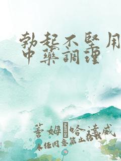 勃起不坚用什么中药调理