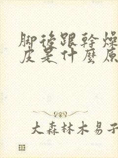 脚后跟干燥起硬皮是什么原因怎么治