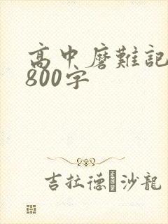 高中磨难记叙文800字