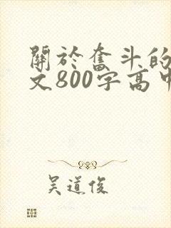 关于奋斗的议论文800字高中