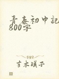 青春初中记叙文800字