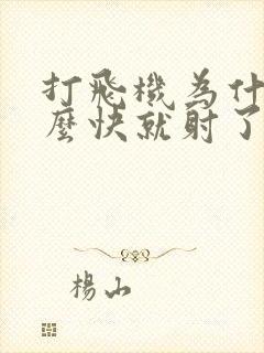 打飞机为什么那么快就射了