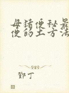 母猪便秘最快通便的土方法