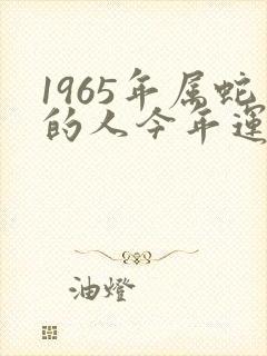 1965年属蛇的人今年运气怎么样
