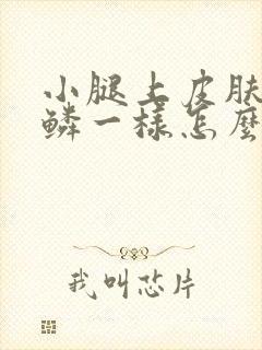 小腿上皮肤像鱼鳞一样怎么治