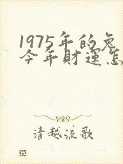 1975年的兔今年财运怎样