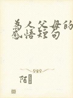 为人父母的人生感悟短句