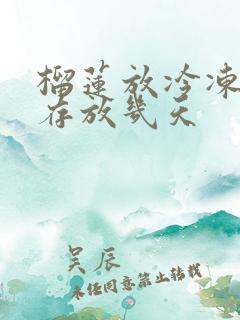 榴莲放冷冻可以存放几天