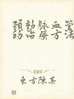 颈动脉血管斑块的治疗方法