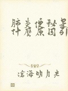 肺炎便秘是什么什么原因引起的