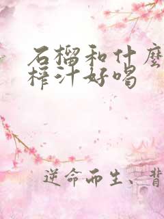 石榴和什么水果榨汁好喝