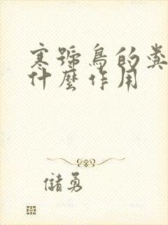 寒号鸟的粪便有什么作用