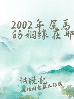 2002年属马的姻缘在哪年才会成功