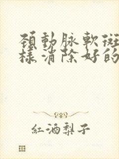 颈动脉软斑块怎样消除好的方法