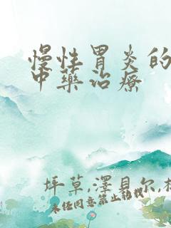 慢性胃炎的中医中药治疗