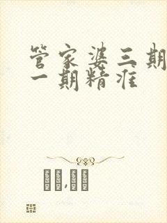 管家婆三期必开一期精准