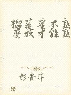 榴莲蜜不熟要怎么放才能熟