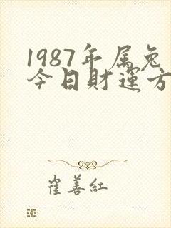1987年属兔今日财运方位