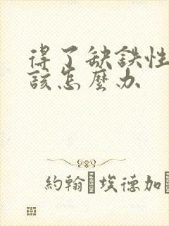 得了缺铁性贫血该怎么办