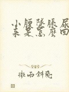 小腹坠胀尿不出来是怎么回事