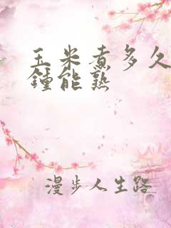 玉米煮多久几分钟能熟