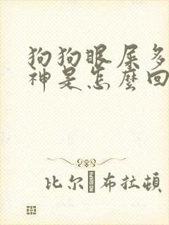 狗狗眼屎多没精神是怎么回事