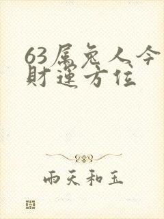 63属兔人今日财运方位