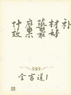 什么药材补肾精效果最好