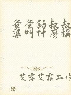 爸爸的叔叔的老婆叫什么称呼