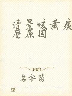 清晨咳黄痰是什么原因